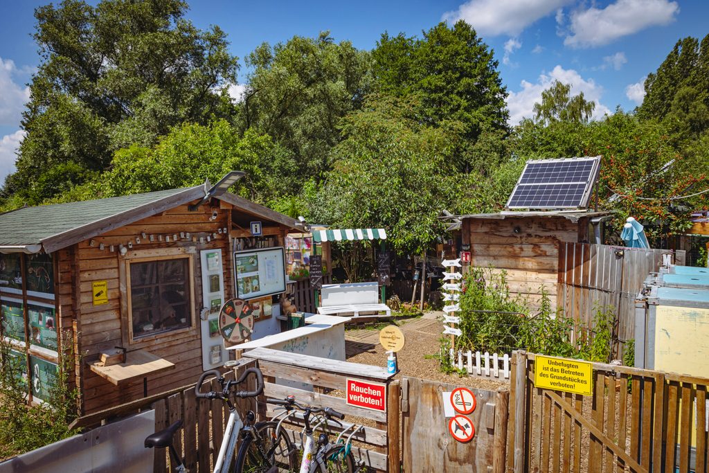 Blick auf den Hof des Vereins „Looki“ in Bergedorf