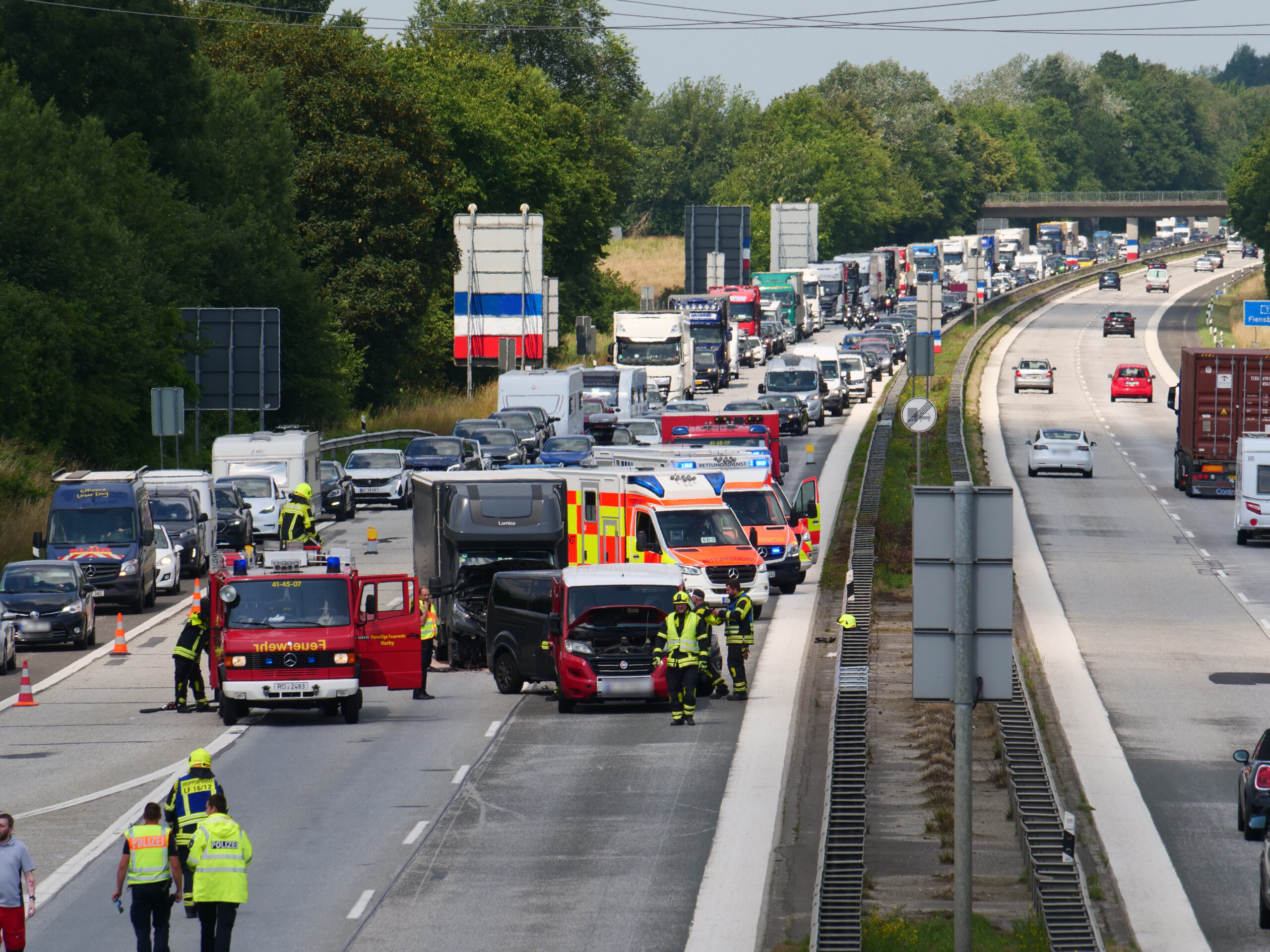 Unfall auf der A7