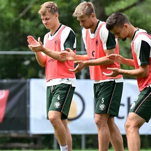 David Nemeth, Hauke Wahl und Adam Dzwigala beim Training