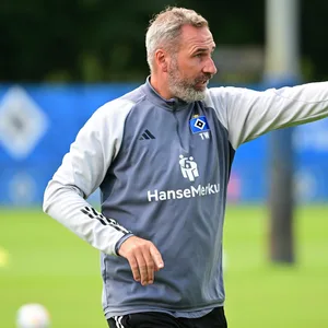 HSV-Trainer Tim Walter gibt Anweisungen im Training