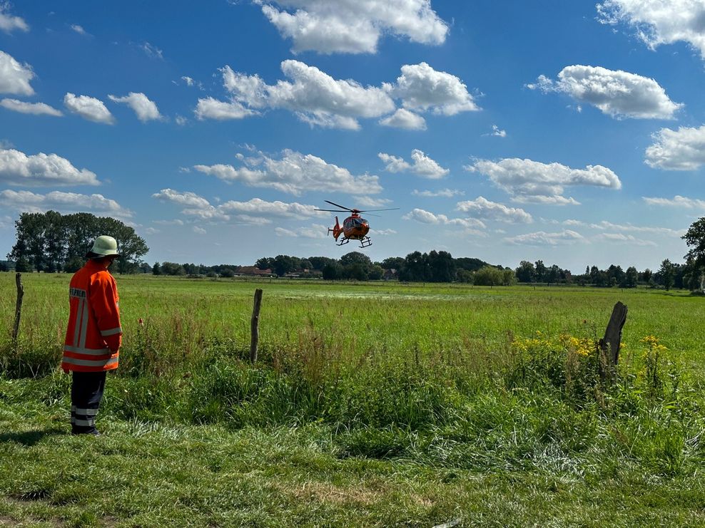 Auch ein Rettungshubschrauber war im Einsatz.