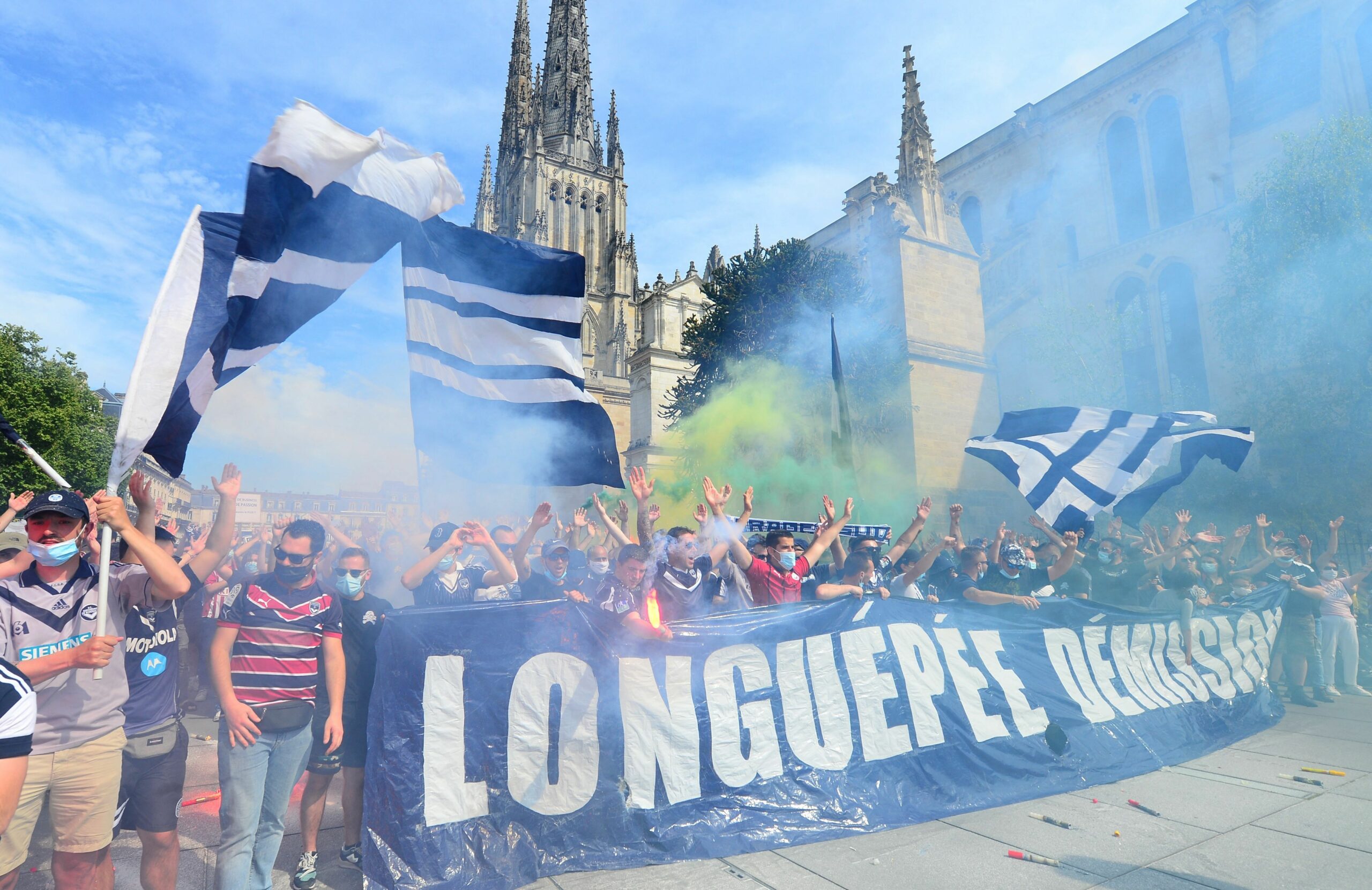Fans von Girondins Bordeaux protestieren gegen die eigene Vereinsführung (Archivfoto)