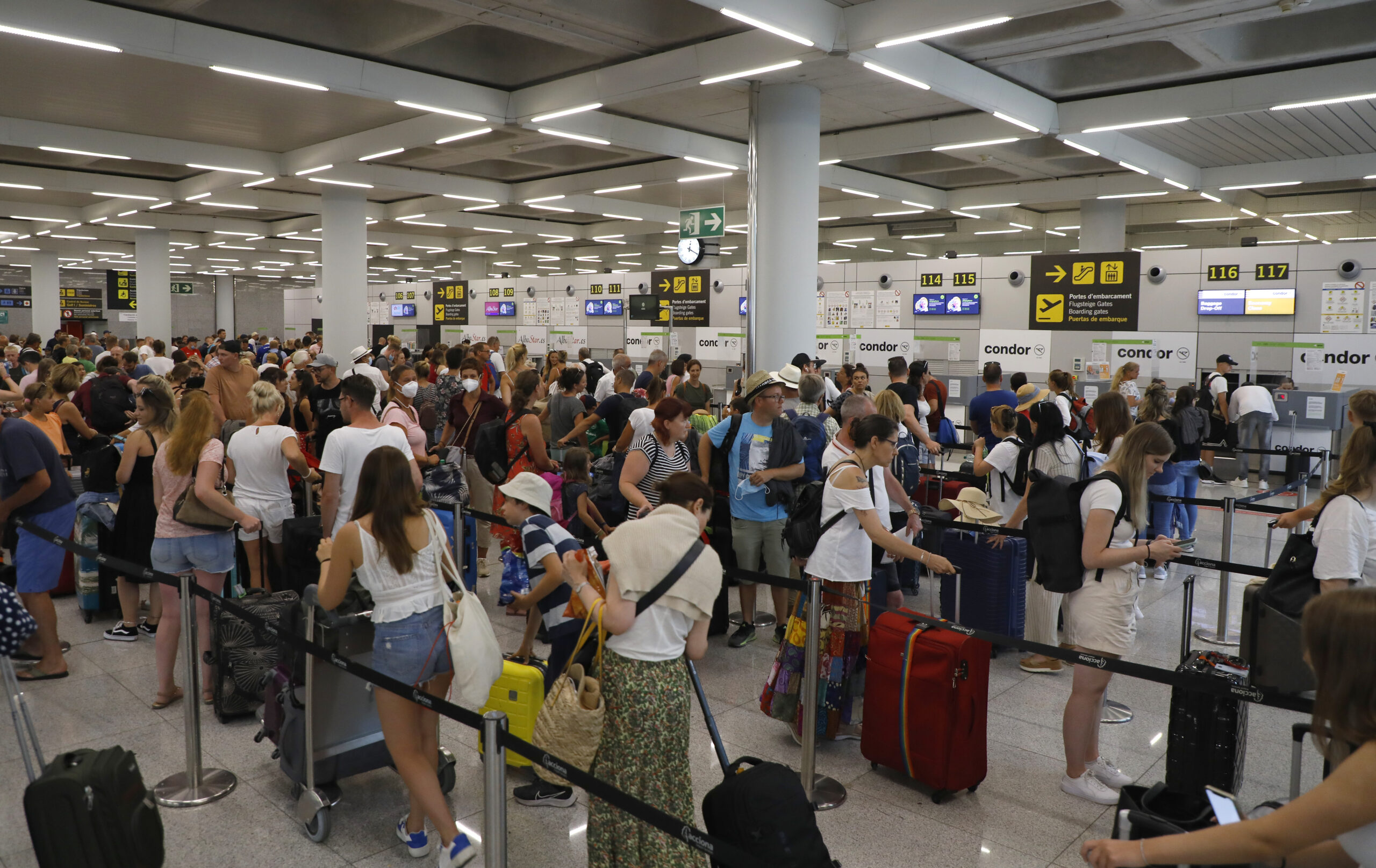 Am Montag gab es noch viele Verzögerungen am Flughafen von Palma.