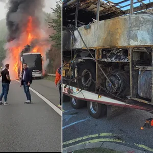 Aus diesem Bus entkam das Hamburger Ehepaar in letzter Minute.