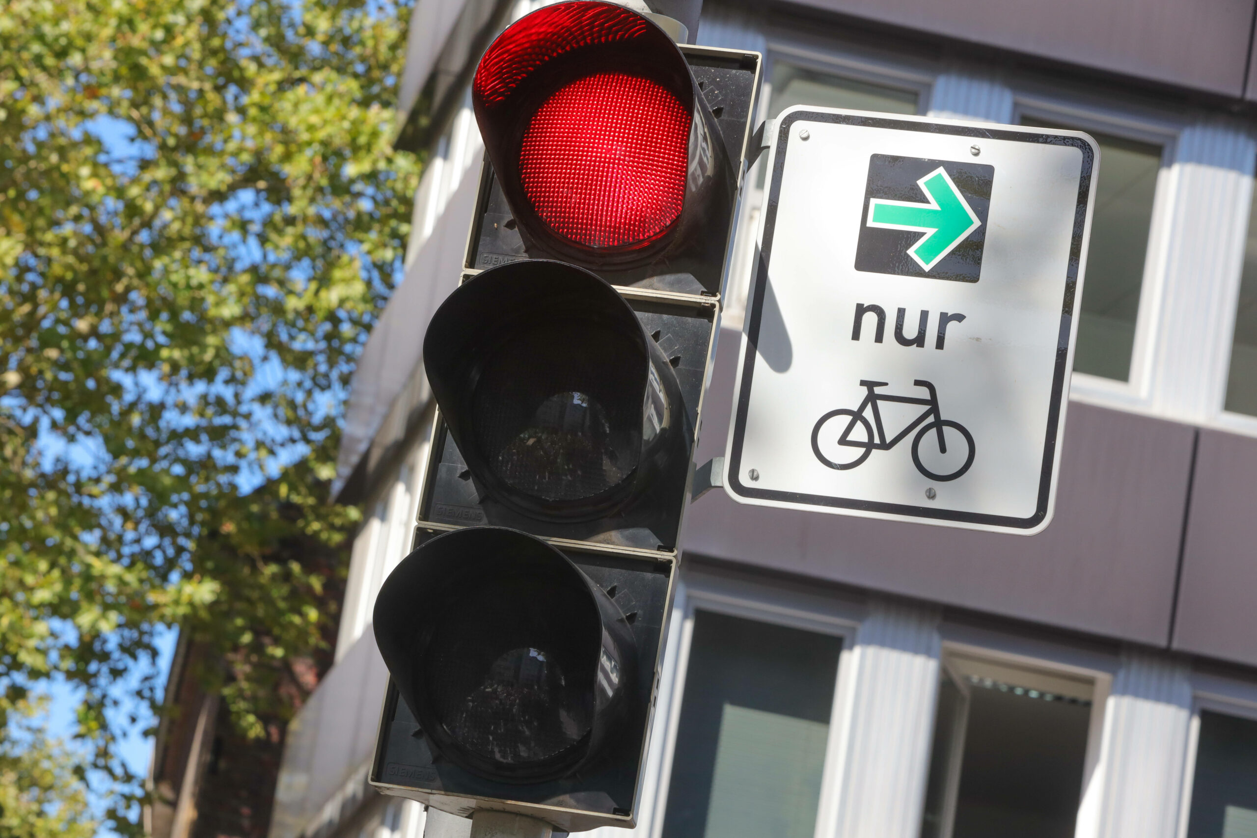 Den grünen Pfeil für Radler sucht man in Hamburg wohl vergebens.