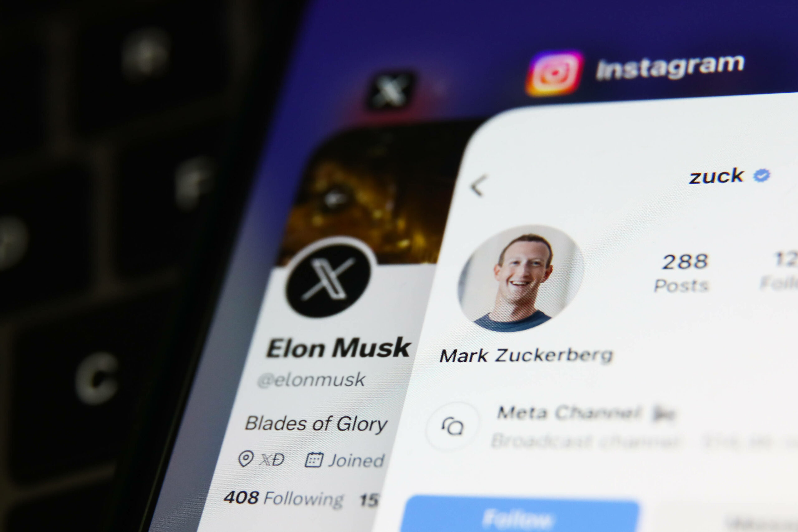 Die Social-Media Accounts von Elon Musk und Mark Zuckerberg