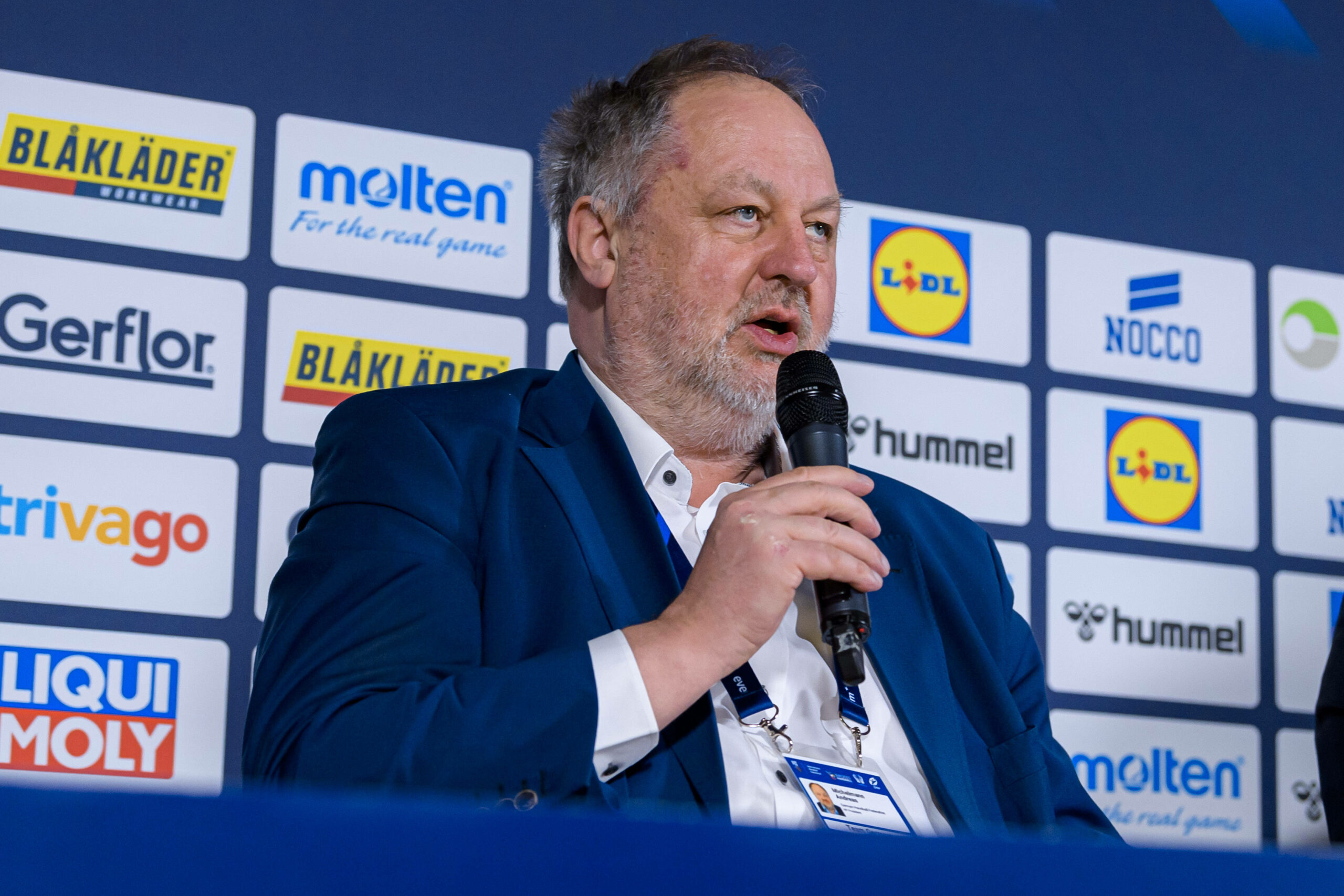 DHB-Präsident Andreas Michelmann auf einer Pressekonferenz