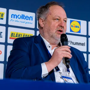DHB-Präsident Andreas Michelmann auf einer Pressekonferenz