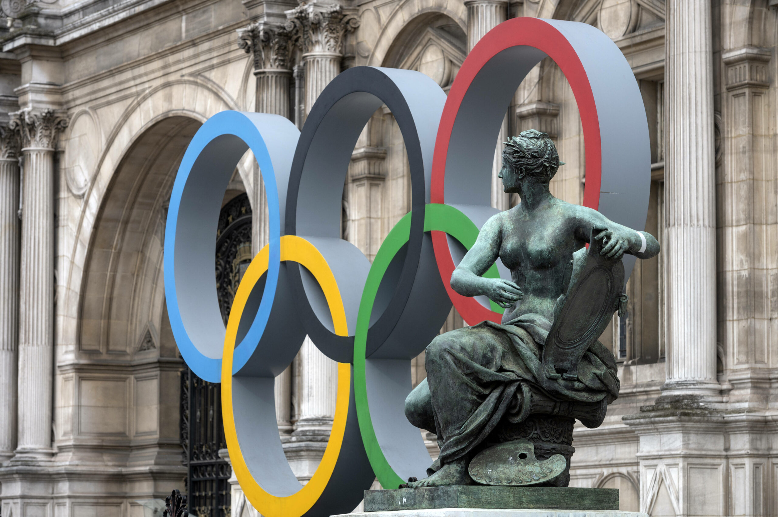 Die Olympischen Ringe in Paris