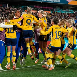 Die Schwedinnen bejubeln das 2:0 gegen Japan
