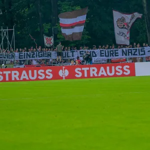 Banner der St. Pauli-Fans im Pokal gegen Atlas