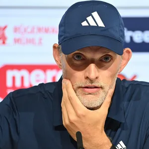 Thomas Tuchel Trainer vom FC Bayern München auf einer Presseknferenz