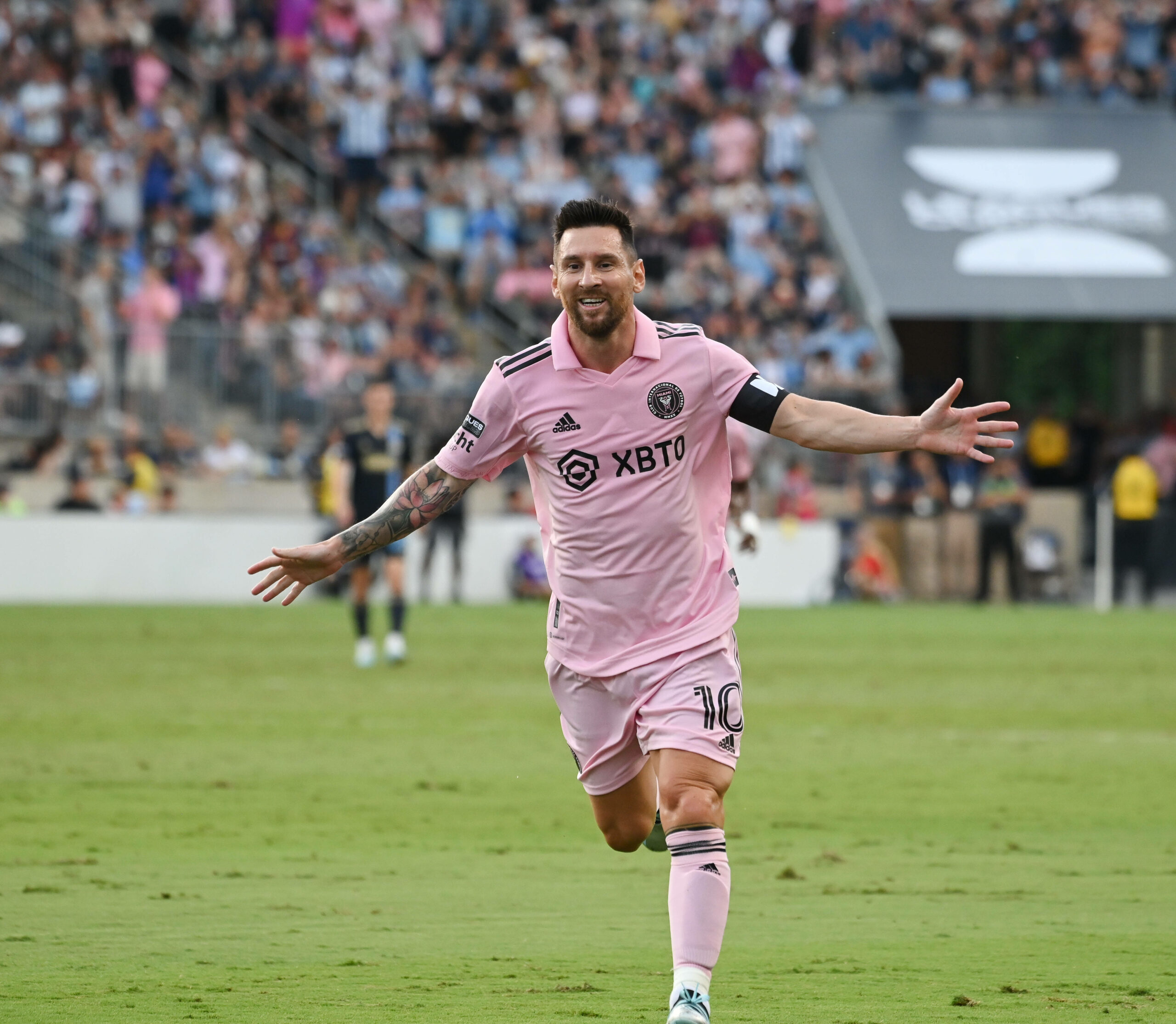 Lionel Messi bejubelt seinen Treffer im Halbfinale des League Cups gegen Philadelphia Union