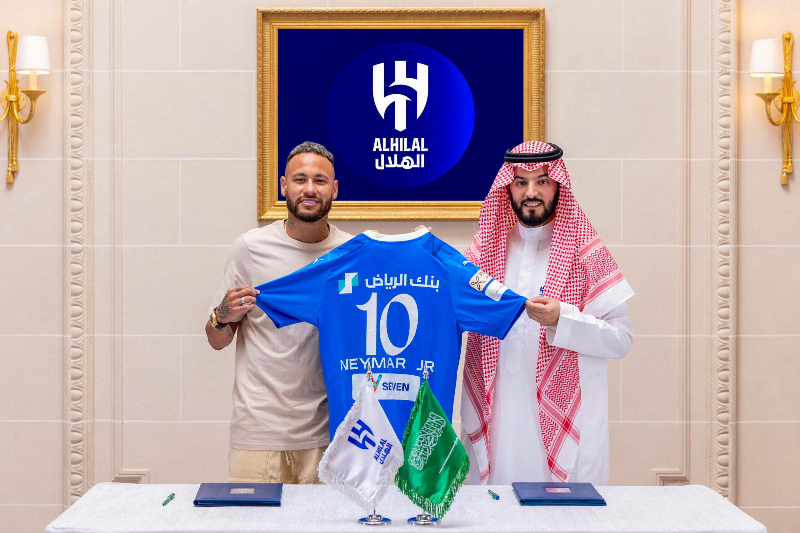 Neymar bei der Vorstellung nach seinem Wechsel zu Al-Hilal