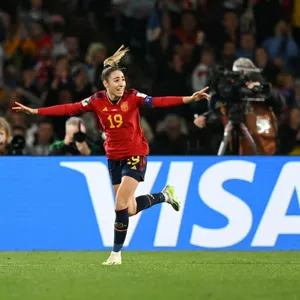 Olga Carmona jubelt nach ihrem Treffer im WM-Finale
