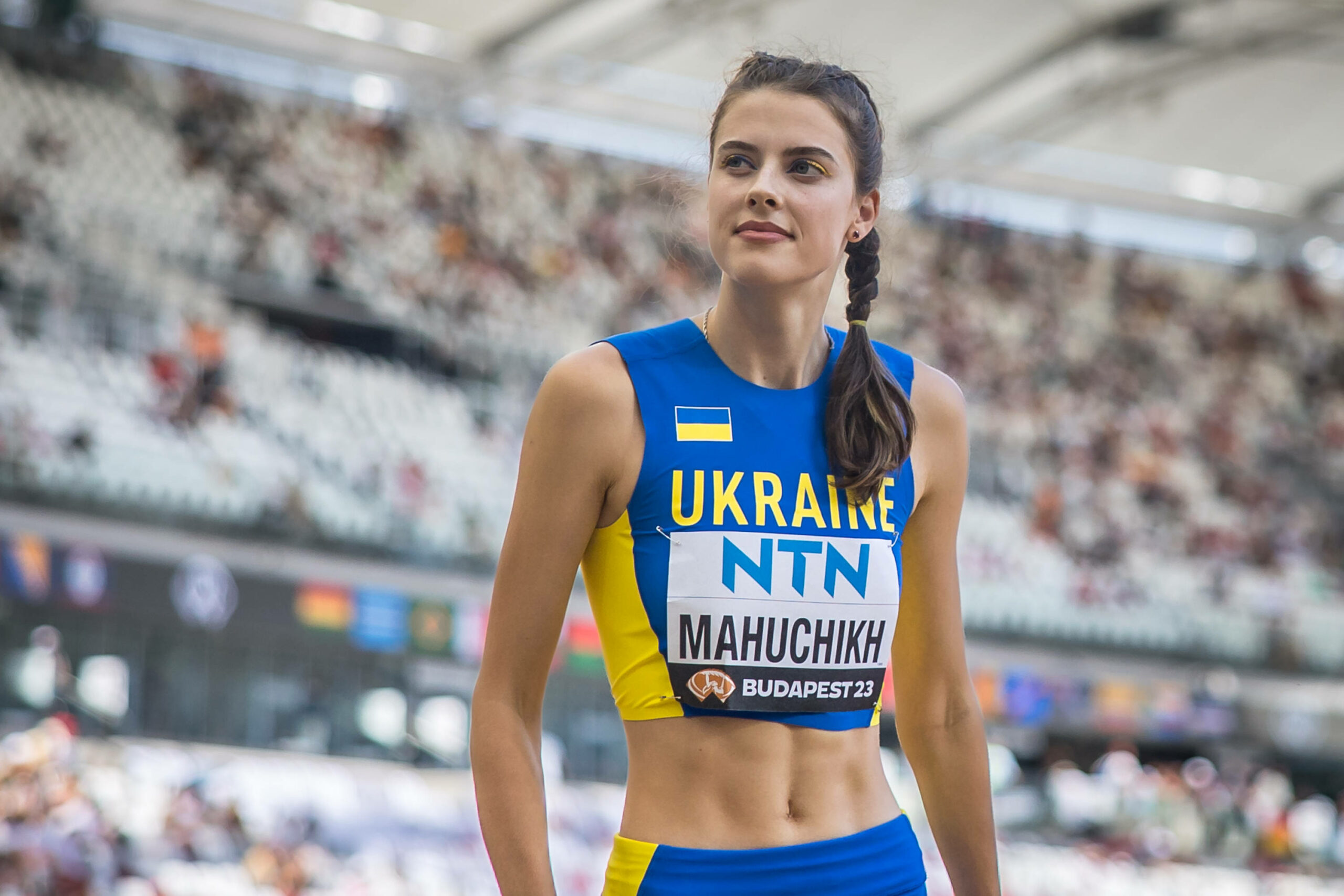 Die ukrainische Hochspringerin Yaroslava Mahuchikh bei der Leichtathletik-WM