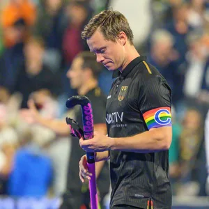 Hockey Nationalspieler Mats Grambusch nach dem Ausscheiden gegen England