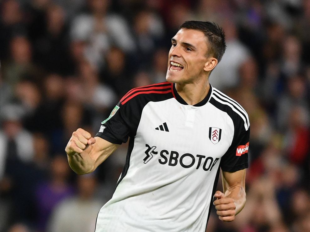 Joao Palhinha jubelt über seinen verwandelten Elfmeter gegen Tottenham