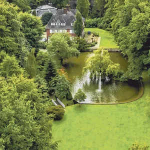 Luftaufnahme des Villengrundstücks am Hirschpark