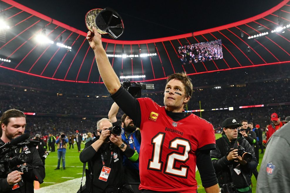 Tom Brady im Trikot der Tampa Bay Buccaneers in München