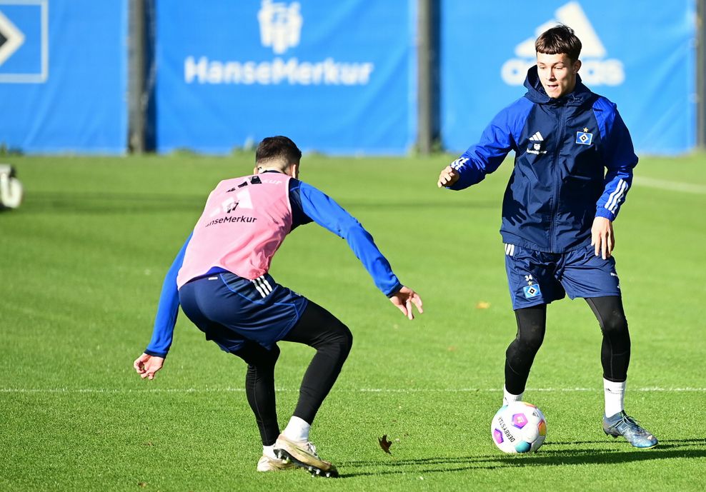 Otto Stange beim Profi-Training des HSV