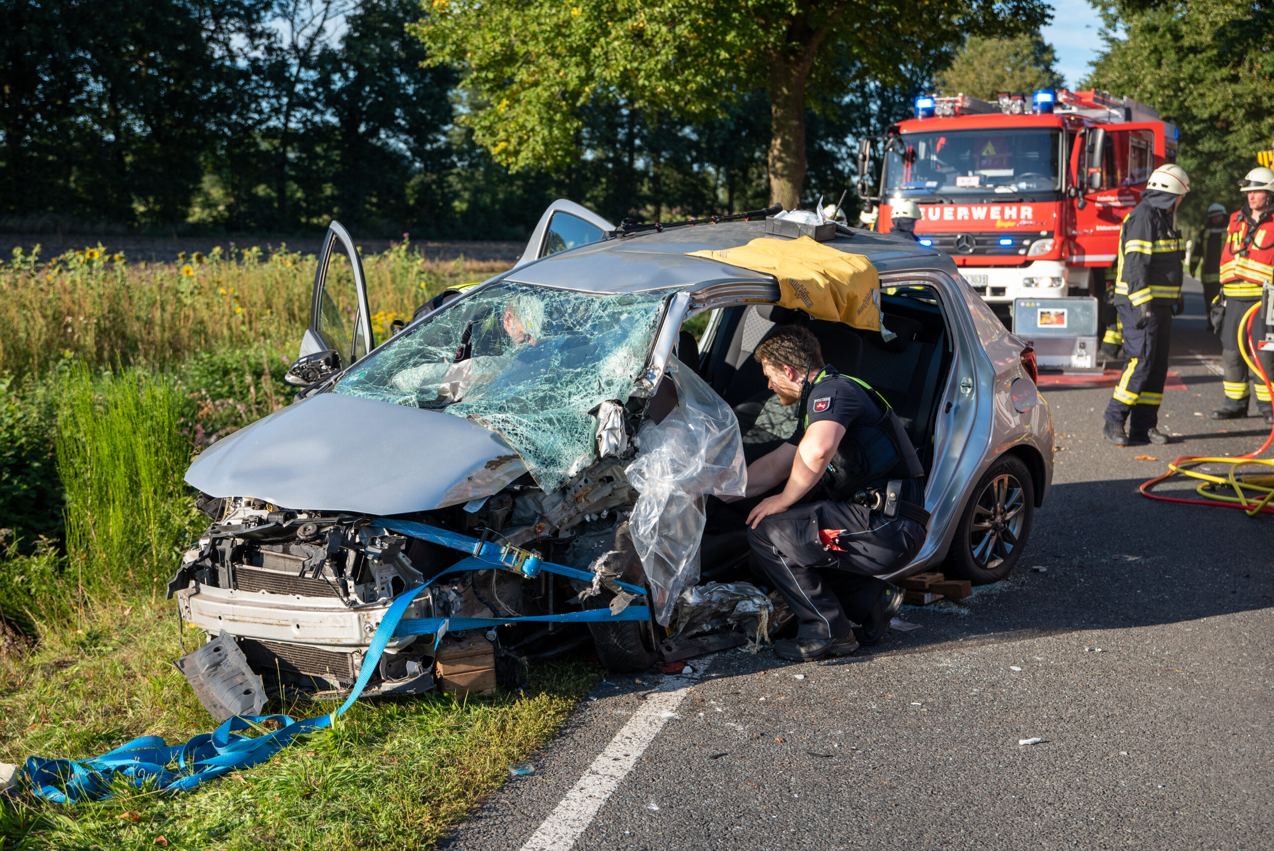 Unfallwagen nach der Kollision