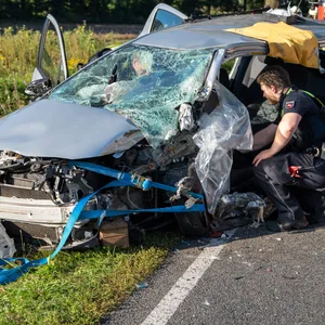 Unfallwagen nach der Kollision