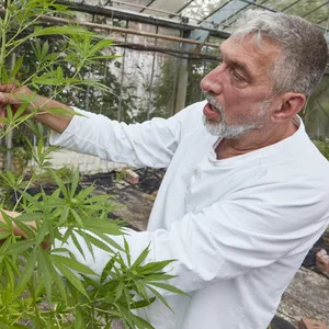 Andreas Gerhold, Vereinsvorsitzender CSC Hamburg, beim ersten cannabis-Erntefest