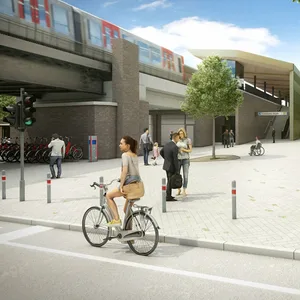 So soll sie einmal aussehen: Die U3-Haltestelle Fuhlsbüttler Straße mit einem neuen, größeren Vorplatz.