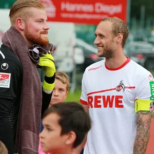 Marcel Risse und Timo Horn gemeinsam beim 1 FC Köln