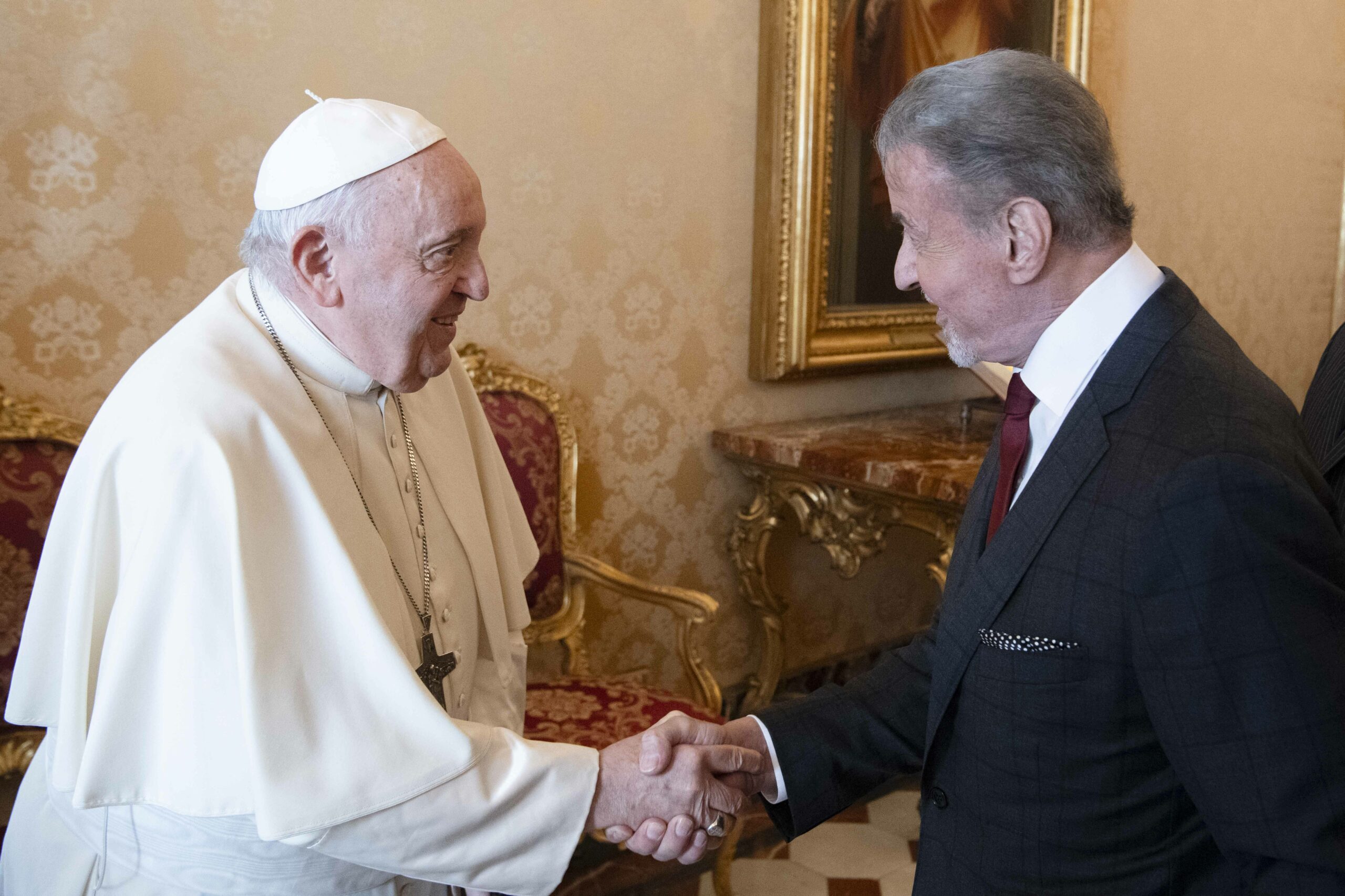 Trafen am Freitag aufeinander: Papst Franziskus und Sylvester Stallone.