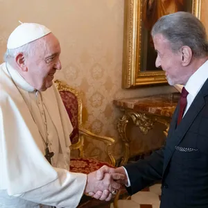 Trafen am Freitag aufeinander: Papst Franziskus und Sylvester Stallone.
