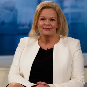 Nancy Faeser (SPD) am Sonntagabend in der Sendung „Anne Will”.