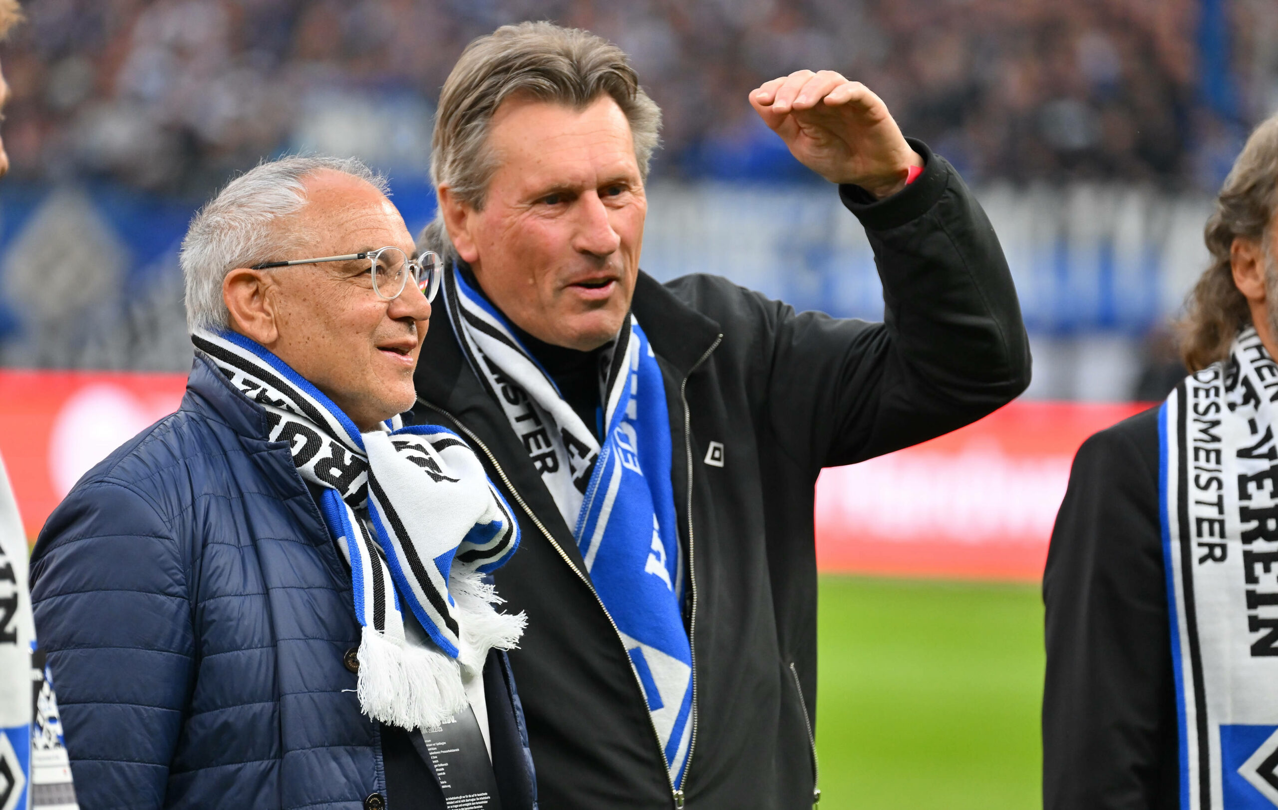 Die HSV-Legenden Felix Magath (l.) und Manfred Kaltz.
