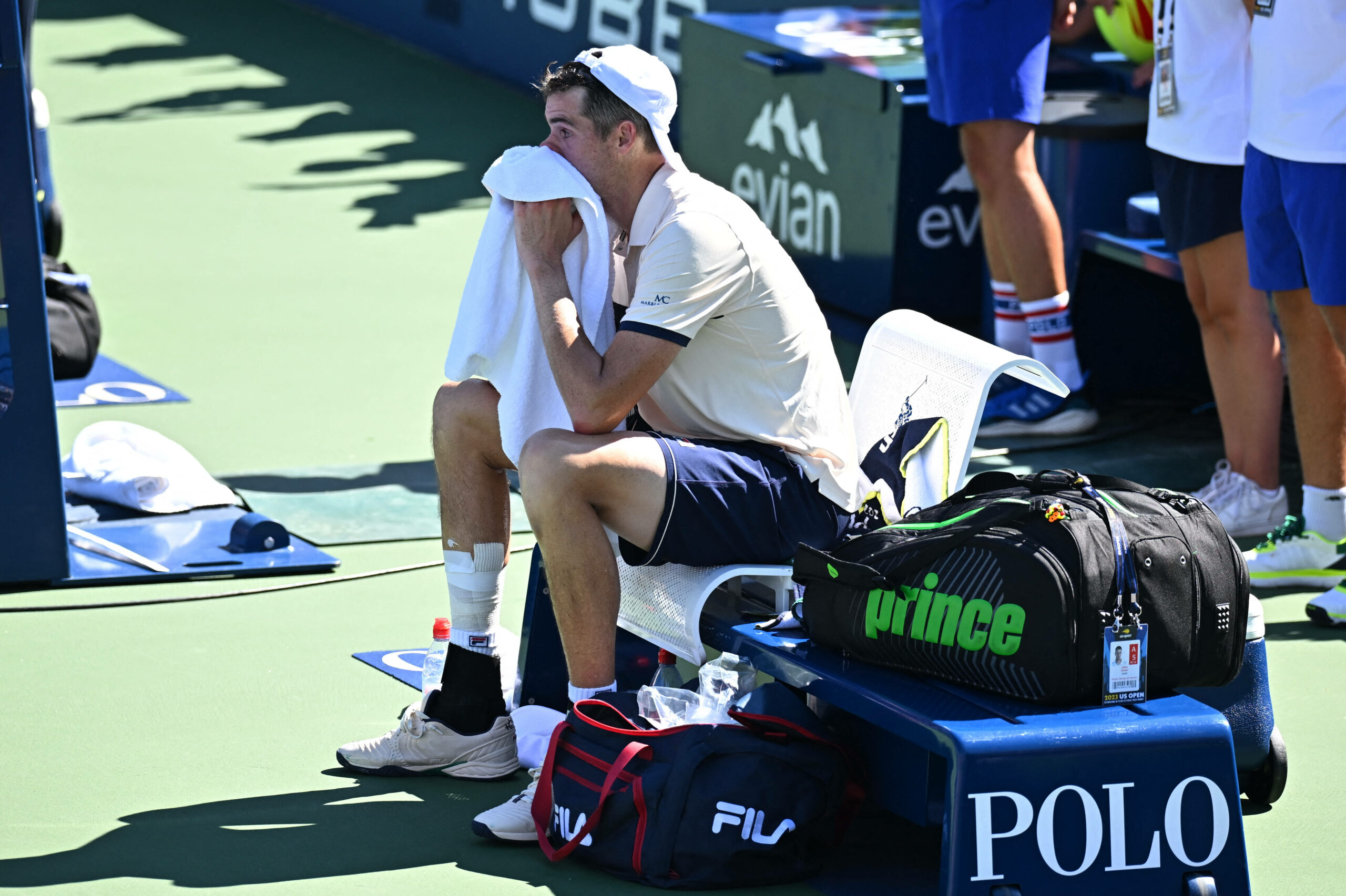 John Isner nach seiner Niederlage bei den US Open