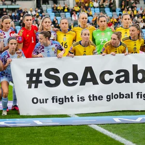 Botschaft vor dem Frauen-Länderspiel Schweden und Spanien