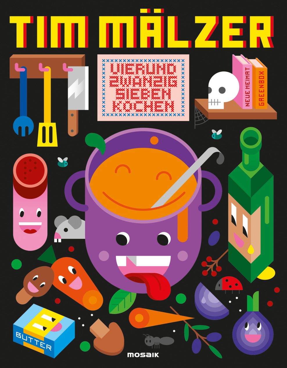 „Vierundzwanzigsieben kochen“ heißt das neue Kochbuch von Tim Mälzer (Mosaik, 272 Seiten, 28 Euro).