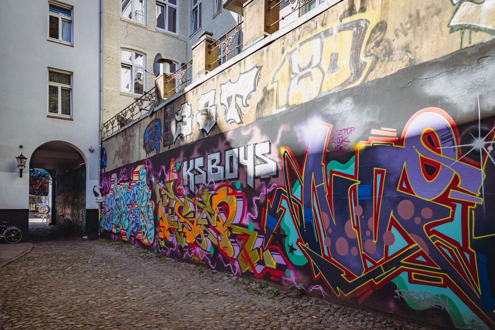 Die private Wand des Künstlers „Eiser” in einem Hinterhof des Schanzenviertels.