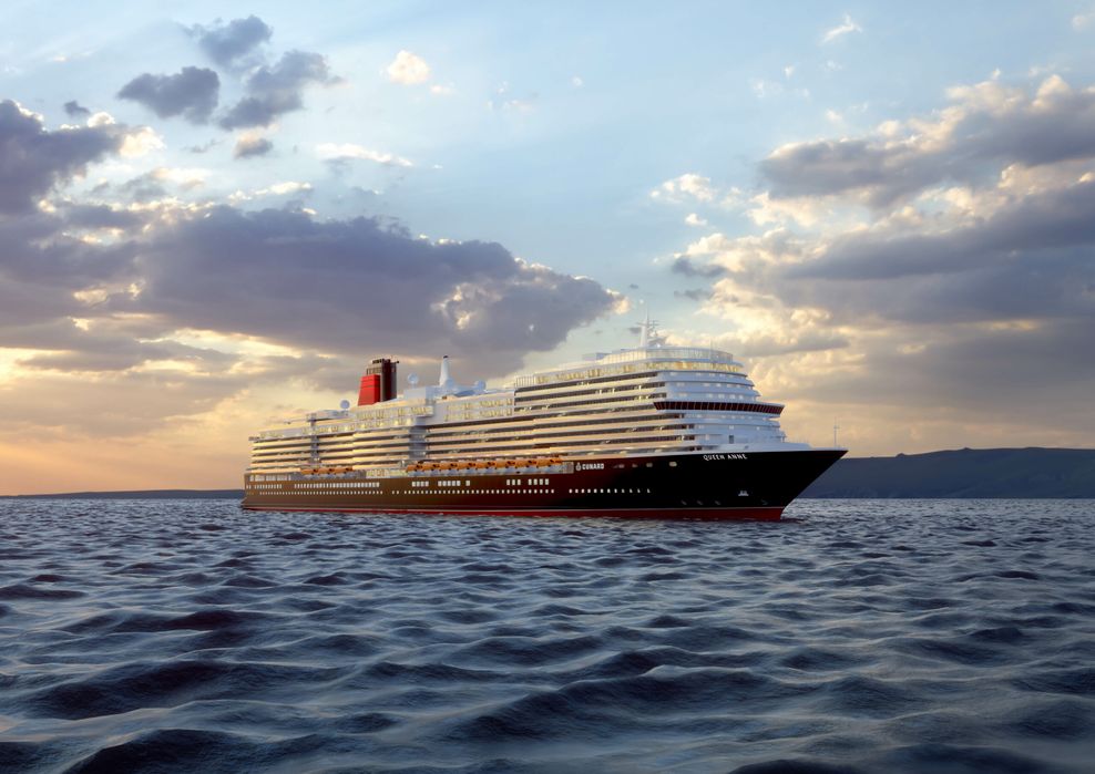 Der Gegenentwurf zu den eher schrillen Royal-Caribbean-Riesen: Die klassisch gehaltene „Queen Anne“ von Cunard Line.
