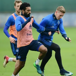 Mohamed Gouaida und André Hahn im HSV-Training