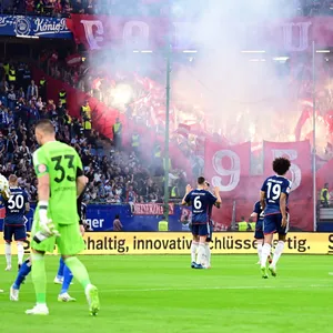 Pyro im Block von Fortuna Düsseldorf