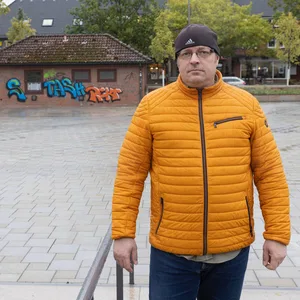 Henning Ziggert auf dem Marktplatz in Sasel