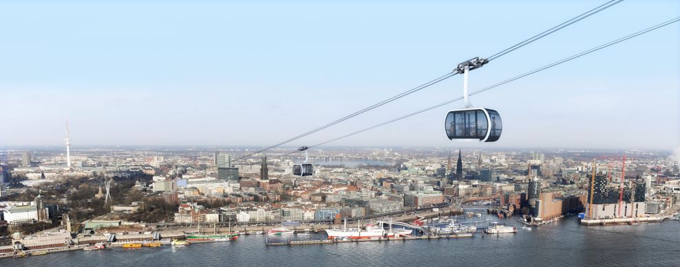 So sollte die Seilbahn über die Elbe aussehen – doch ein Bürgerentscheid machte dem Millionen-Projekt einen Strich durch die Rechnung.