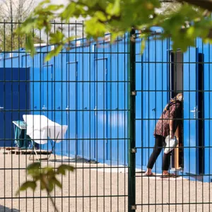 Die Gemeinschaftsunterkunft für Geflüchtete in einer Container-Anlage im Rostocker Stadtteil Marienehe.