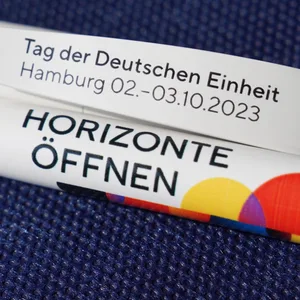 Auf diesem Bild haben wir 37.000 Euro versteckt. Ja, genau: So teuer war das Logo der Einheitsfeier in Hamburg.
