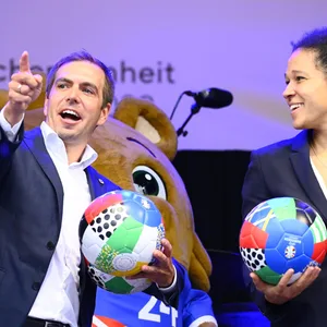 Philipp Lahm und Celia Sasic beim Bürgerfest in Hamburg