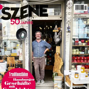 Das Cover der Jubiläumsausgabe der „Szene“, Titelgeschichte: Traditionsläden in Hamburg