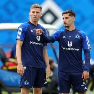 Die HSV-Profis Ignace Van der Brempt (l.) und Ludovit Reis verletzten sich beim Heimsieg gegen Fürth.
