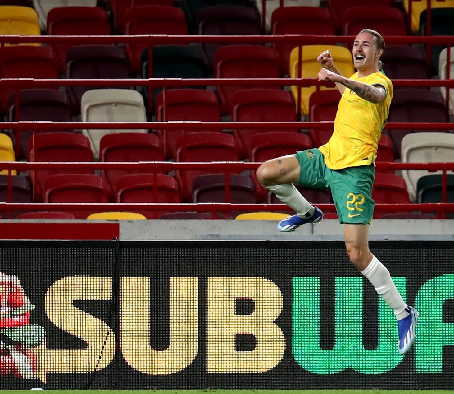 Jackson Irvine bejubelt sein Tor für Australien gegen Neuseeland