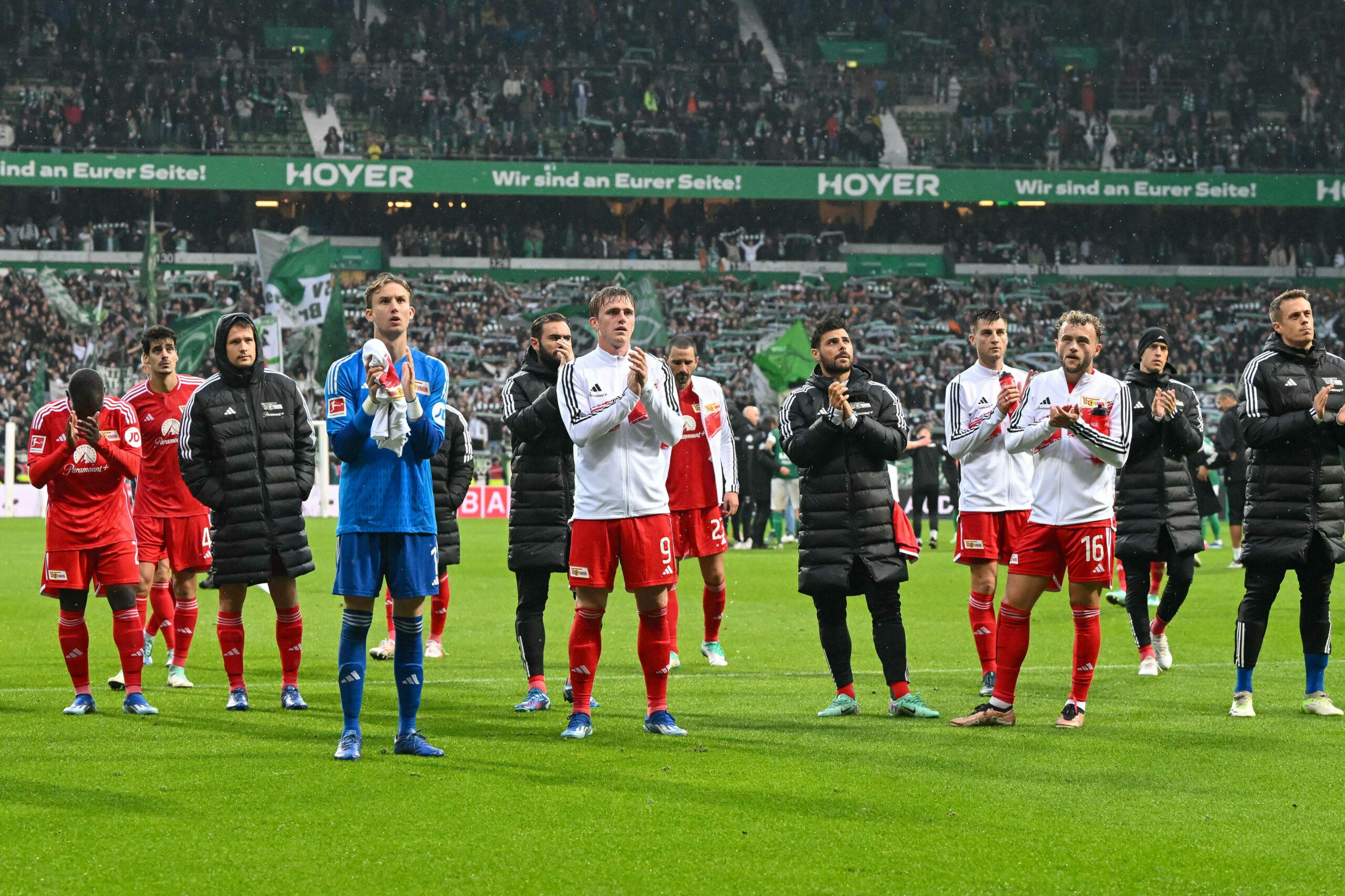 Mannschaft von Union Berlin nach der Niederlage gegen Werder Bremen